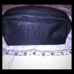 Small Black Saks Fifth cosmetic bag